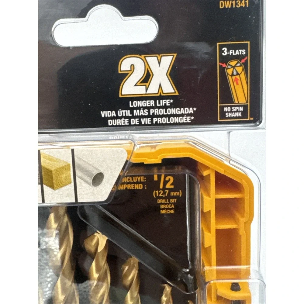 DeWalt 14 PC. Titanium Nitride Coated Drill Bit Set w/Hard Case & No Spin Shank
